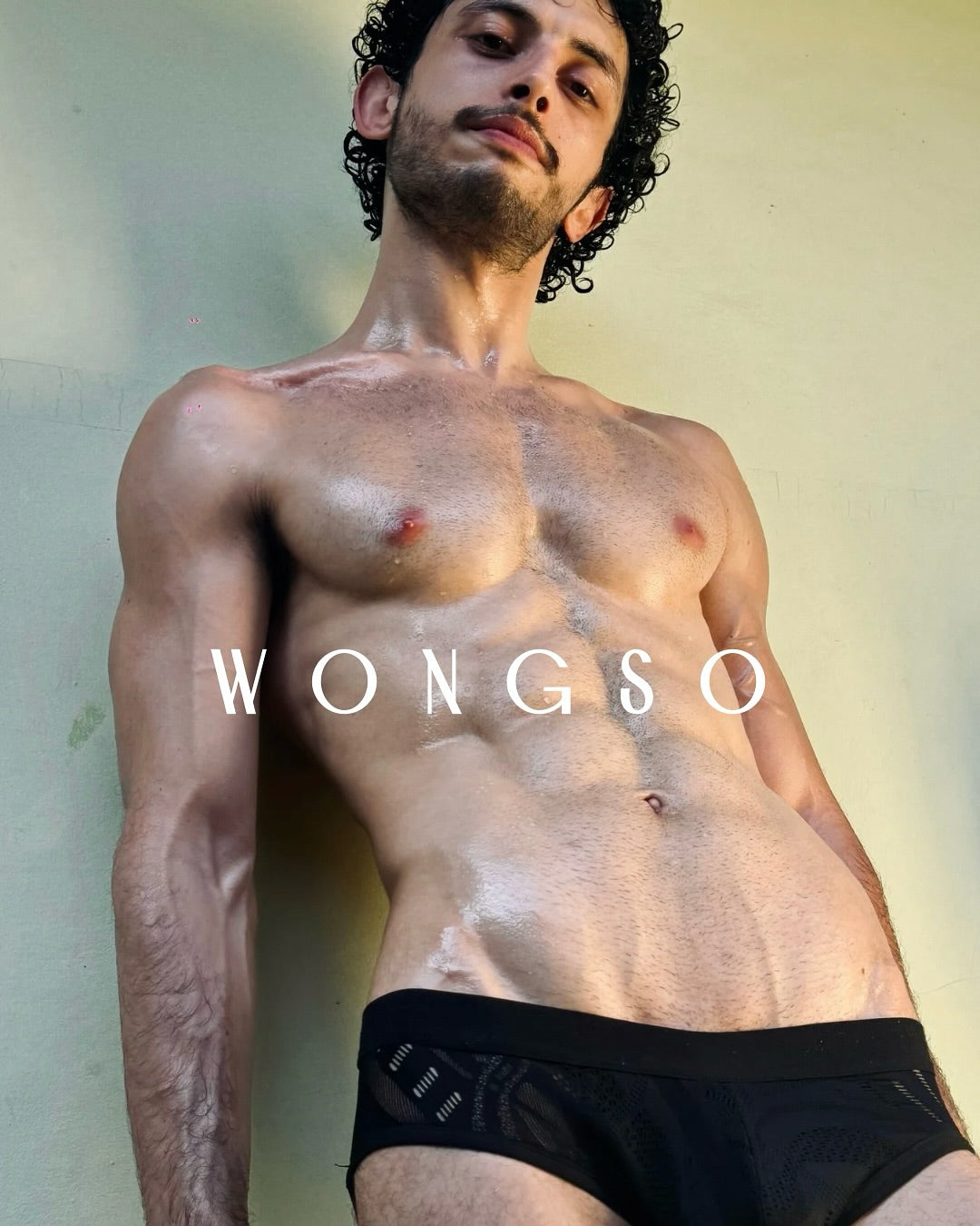 Model in the Midnight Batik lace briefs