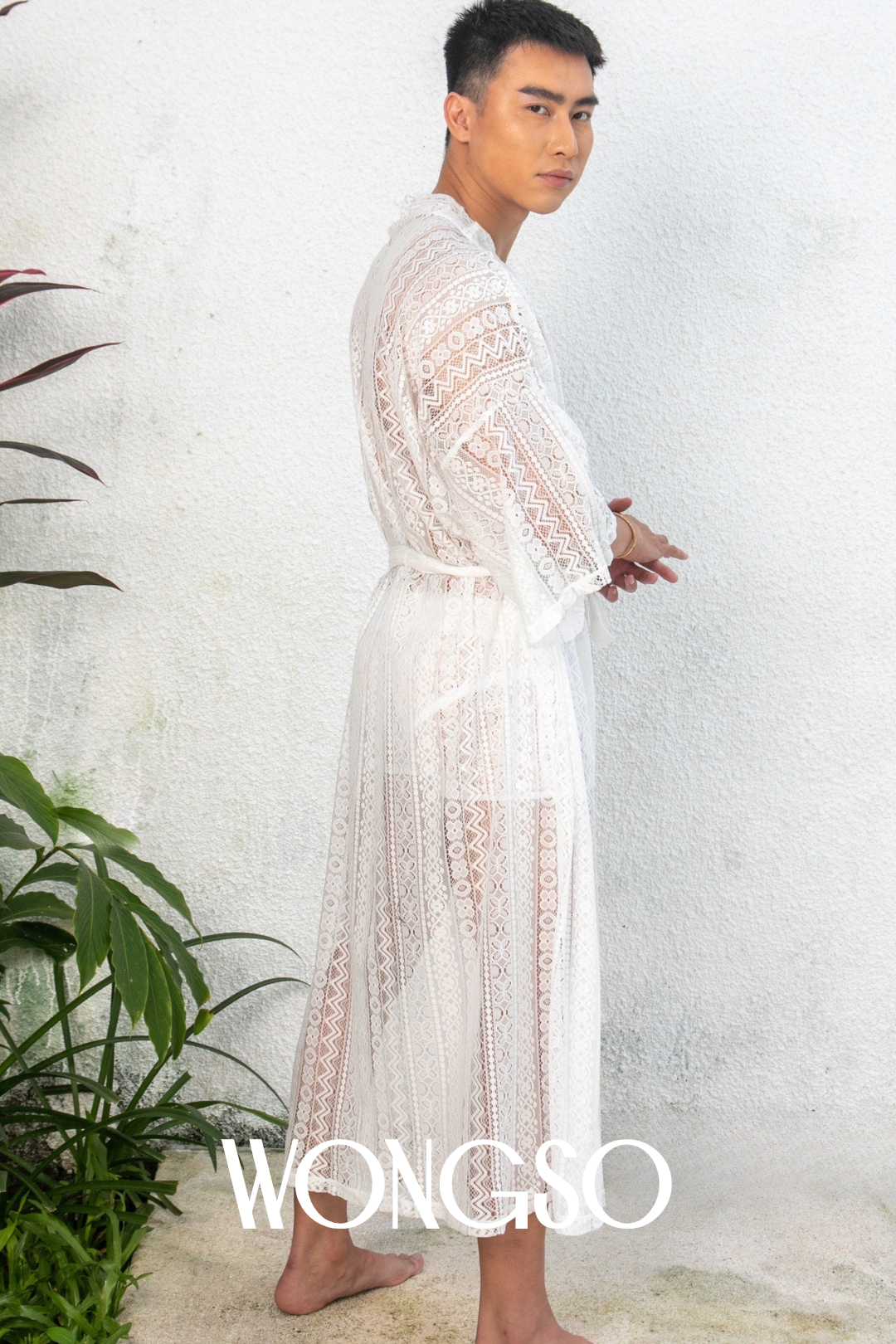White Lace Festival Kimono, resort styling